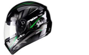 CAPACETE FLY F9 (BRILHO) CITY PRETO/VERDE (58) ++