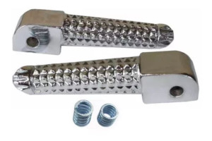 PEDALEIRA TRASEIRA (ALUMÍNIO) TITAN 150 (PAR/CROMADO)