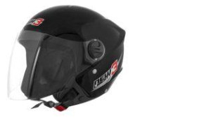 CAPACETE TORK (BRILHO) NEW LIBERTY THREE PRETO (ABERTO) (60) ++