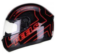 CAPACETE PEELS SPIKE (BRILHO) NEON PRETO/VERMELHO (58) ++