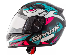 CAPACETE EBF (FOSCO) NEW SPARK DRAGON PRETO FOSCO/ROSA (58) ++