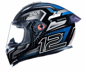 CAPACETE BIEFFE B-12 (BRILHO) MISANO PRETO/GRAFITE (58) ++