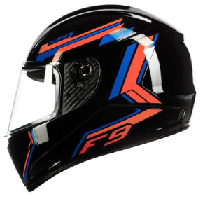 CAPACETE FLY F9 HG (BRILHO) HANS PRETO/VERMELHO (60) ++