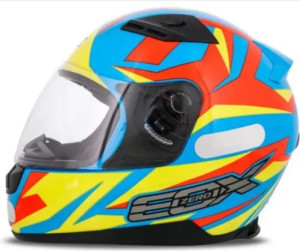 CAPACETE EBF E0X (BRILHO) COLORS AZUL FLUOR/AMARELO (61) ++
