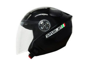 CAPACETE EBF (BRILHO) SPARK JET SOLID PRETO (ABERTO) (56) ++