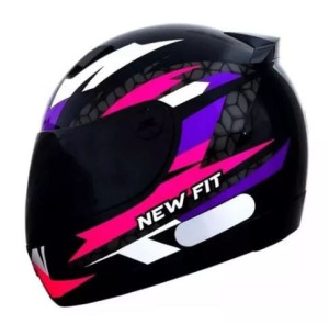 CAPACETE EBF (BRILHO) NEW FIT SHIFT PRETO/ROSA (56) ++