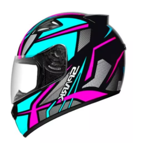 CAPACETE EBF (BRILHO) SPARK SPIDER PRETO/ROSA/TIFANY (58) ++
