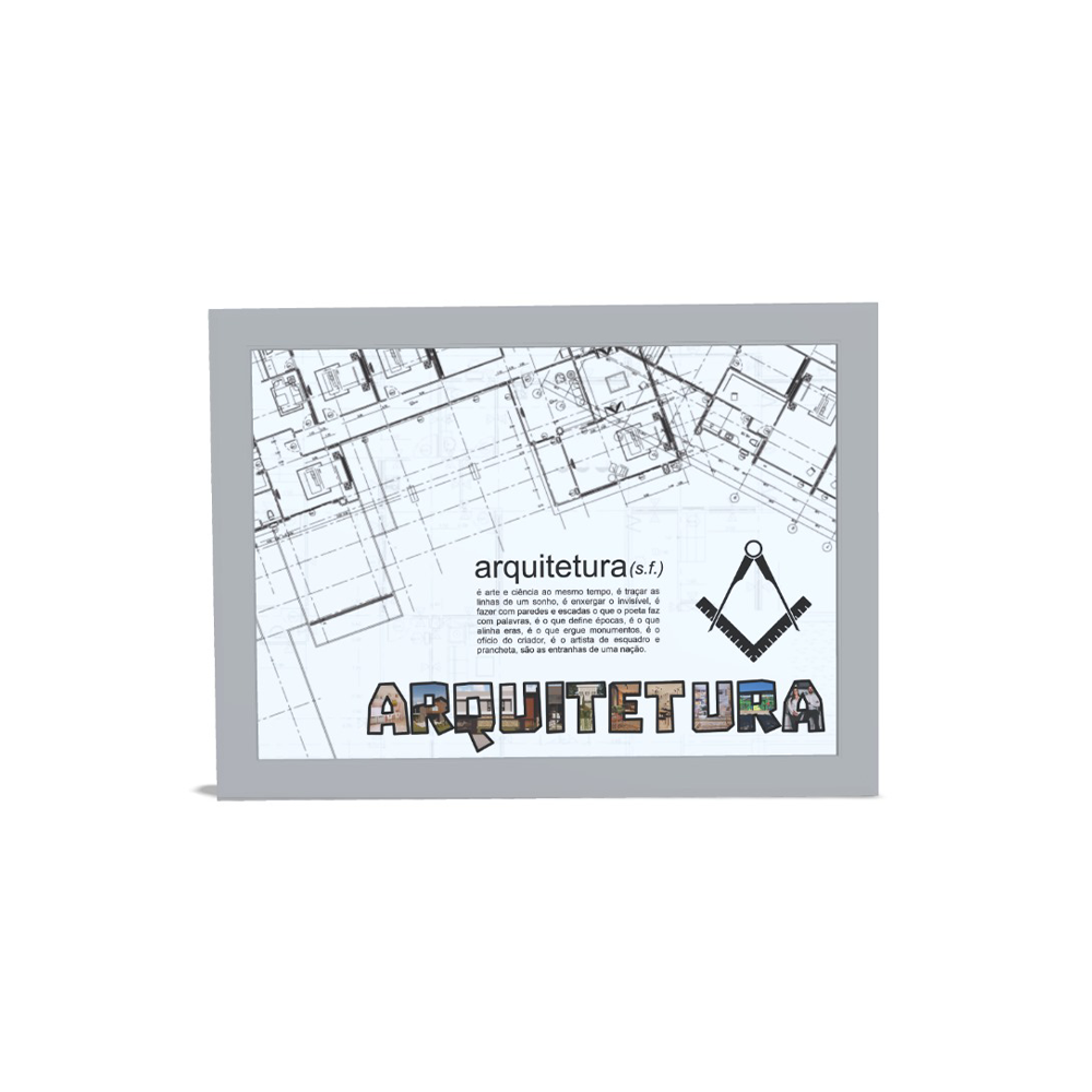 Quadro de MDF com Tecido Brilho Formato A4 e Moldura - 