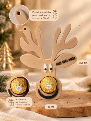 Rena de Natal com Bombom - 