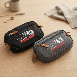 Necessaire de poliéster 3 compartimentos