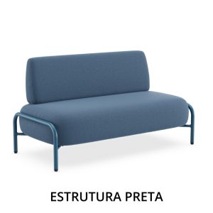 Sofá 31126 - 2 Lugares - Sem Braço e Com Encosto - Estrutura Preta - Linha Boldy - Cadeiras Cavaletti Sofá 31126 - 2 Lugares - Sem Braço e Com Encosto - Estrutura Preta - Linha Boldy - Cadeiras Cavaletti