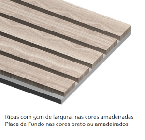 PAINEL RIPADO, PLACA DE FUNDO DE 15MM NA COR: PRETO OU CARVALHO TREVISO OU NOGAL MALAGA, RIPAS NA COR: CARVALHO TREVISO OU NOGAL MALAGA - LARGURA 5CM COM ESPAÇAMENTO 0,6CM ESPESSURA DE 15MM. PAINEL RIPADO, PLACA DE FUNDO DE 15MM NA COR: PRETO OU CARVALHO TREVISO OU NOGAL MALAGA, RIPAS NA COR: CARVALHO TREVISO OU NOGAL MALAGA - LARGURA 5CM COM ESPAÇAMENTO 0,6CM ESPESSURA DE 15MM.