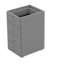 Gaveteiro Pedestal Sem tampo,  com 4 Gavetas Normais - Tampo 25mm - 400mm X 480mm X 740mm Gaveteiro Pedestal Sem tampo,  com 4 Gavetas Normais - Tampo 25mm - 400mm X 480mm X 740mm