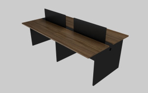 Plataforma de Trabalho com Total de 4 Lugares. 2 Lugares + 2 Lugares Frente a Frente  - Saia Dupla Para Passagem do Cabeamento - Tampo 25mm - 2400mm X 1320 X 740mm. Plataforma de Trabalho com Total de 4 Lugares. 2 Lugares + 2 Lugares Frente a Frente  - Saia Dupla Para Passagem do Cabeamento - Tampo 25mm - 2400mm X 1320 X 740mm.