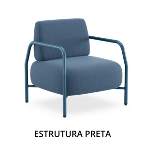 Sofá 31117 - 1 Lugar - Com Braço e Com Encosto - Estrutura Preta - Linha Boldy - Cavaletti Sofá 31117 - 1 Lugar - Com Braço e Com Encosto - Estrutura Preta - Linha Boldy - Cavaletti