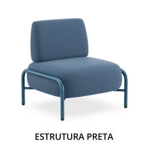Sofá 31116 - 1 Lugar - Sem Braços e Com Encosto - Estrutura Preta - Linha Boldy - Cavaletti Sofá 31116 - 1 Lugar - Sem Braços e Com Encosto - Estrutura Preta - Linha Boldy - Cavaletti