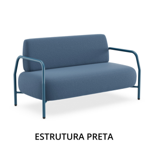 Sofá 31127 - 2 Lugares - Com Braços e Com Encosto - Estrutura Preta - Linha Boldy - Cadeiras Cavaletti Sofá 31127 - 2 Lugares - Com Braços e Com Encosto - Estrutura Preta - Linha Boldy - Cadeiras Cavaletti