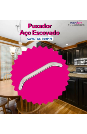 Puxador Aço Cromado Para Moveis 224mm - Italy Line - Puxador Aço Escovado Para Gavetas 224 mm - ITALY LINE 2