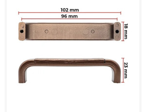 Kit - 2 Puxadores Priene Cobre Fosco 128 mm -