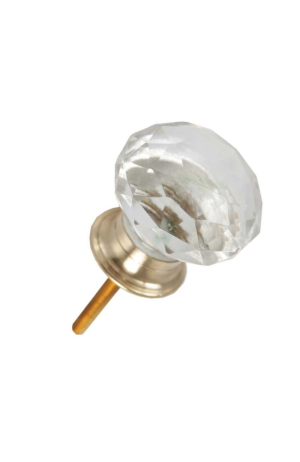 Puxador Vidro Lapidado Circular com Metal - Puxador Vidro Lapidado Circular com Metal 2