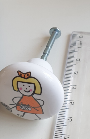 Puxador Porcelana Menina Tricô - Puxador Porcelana Menina Tricô 3