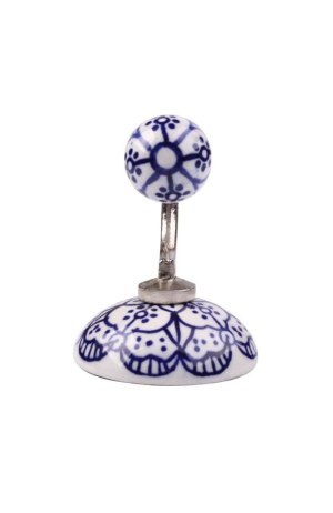 Cabide em Cerâmica Floral  vermelho com Metal