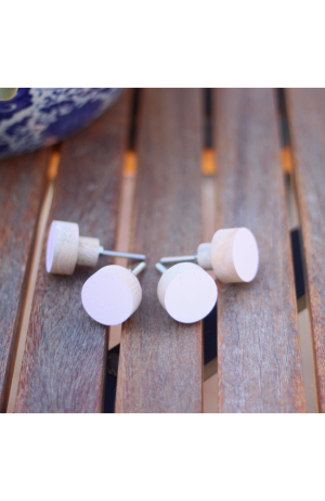 Puxador Madeira Redondo Rosa Claro Pequeno - Puxador Madeira Redondo Rosa Claro Pequeno 3