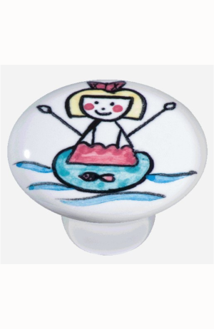 Puxador Porcelana Menina Nadando - ITALYLINE - Puxador Porcelana Menino Nadando 4