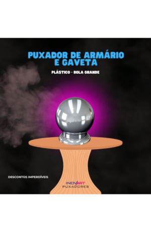 Puxador de Armário e Gaveta Plástico  Modelo   Bola  Grande Cromado -