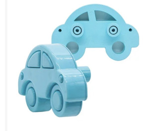 PUXADOR INFANTIL CARRO AZUL/BRANCO VERNIZ - 