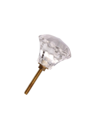 Puxador Luxuoso Formato Diamante Em Vidro Lapidado - Puxador Luxuoso Formato Diamante Em Vidro Lapidado 3