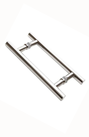 Puxador  H Aço Inox 202  - PRETO - Puxador Aço Inox Dupla Fixação
