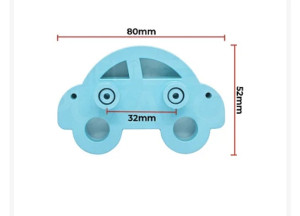 PUXADOR INFANTIL CARRO AZUL/BRANCO VERNIZ - 