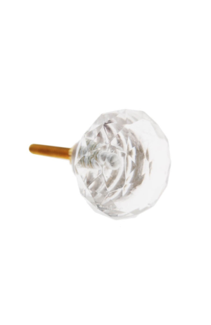 Puxador Diamante Transparente Lapidado em Vidro - Puxador Diamante Transparente Lapidado em Vidro 2