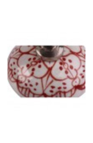 Cabide Cerâmica Floral Vermelho com Metal - Cabide Cerâmica Floral Vermelho com Metal 5