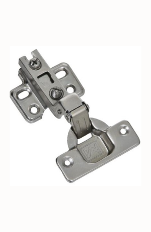 Dobradiça Curva Com  Amortecedor  35mm  Alto Padrão de Acabamento e Proporciona um Fechamento Suave -Metalnox INOX - DOBRADIÇA CURVA COM PISTÃO (AMORTECEDOR) CALÇO FIXO NIQUELADO CANECO 35MM METALNOX 4