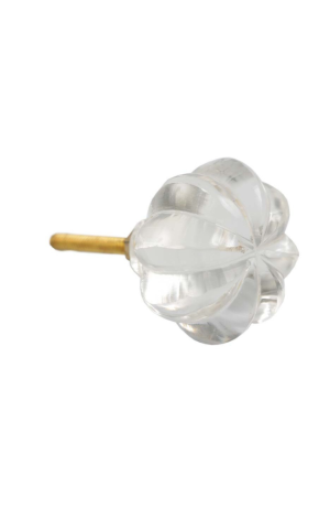 Puxador Vidro Transparente Melon Flor - Puxador Vidro Transparente Melon Flor