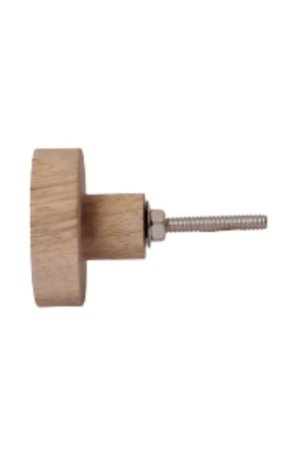 Puxador Madeira Redondo Branco Médio - Puxador Madeira Redondo Branco Médio 3