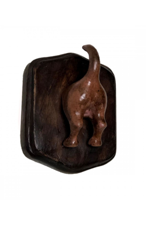 Cabide de Parede Criativo Rabo Pitbull em Metal e Madeira