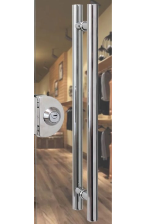 Puxador Inox Para Porta Madeira e Vidro Tubular Redondo - Tipo H - Puxador Inox para Porta Madeira e Vidro tubular redondo - Tipo H 4