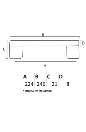 Puxador de Gaveta Cromado 96mm  - Italy Line
