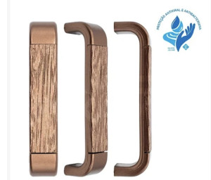 Kit - 2 Puxadores Priene Cobre Fosco 128 mm -