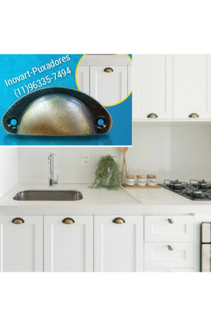 Puxador  Concha Colonial Prata Envelhecido - PUXADOR CONCHA COLONIAL MA0370 PRATA ENVELHECIDA 2