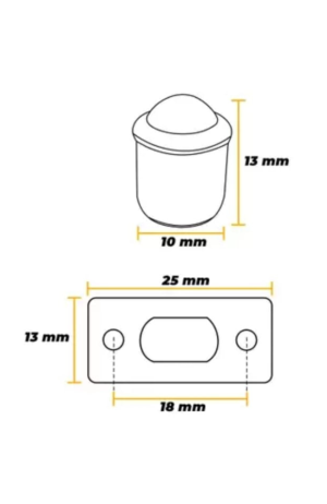 Fecho Esfera Vai Vem Armários Porta Janelas Moveis 8mm -10 mm e 12mm - Fecho Esfera Vai Vem Armários Porta Janelas Moveis 10 mm 2