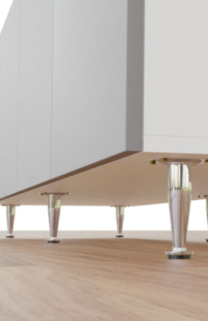 Pé Aço Cônico Cromado  Regulável 200mm de Altura - Pé aço cônico cromado regulável 200mm de Altura 3