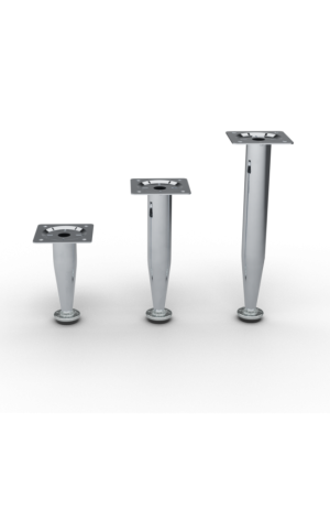 Pé Aço Cônico Cromado  Regulável 200mm de Altura - Pé aço cônico cromado regulável 200mm de Altura 4