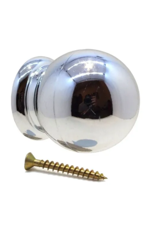 Puxador de Armário e Gaveta Plástico  Modelo   Bola  Grande Cromado - - puxador plastico cromado bola  4