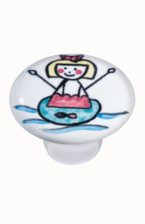 Puxador Porcelana Menina Nadando - ITALYLINE - Puxador Porcelana Menino Nadando 2