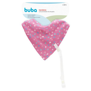 BANDANA CORAÇÃO C/PRENDEDOR CHUPET/ROS R09787
