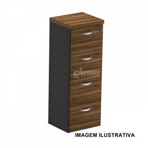 ARQUIVO 4 GAVETAS 40MM NOGAL/PRETO (467 X 1290 X 420) 335030040008